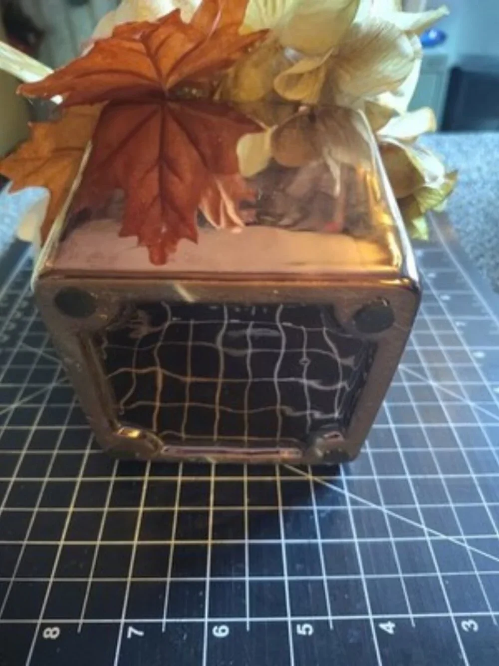october november fall basket with artificial flowers In Beautiful Planter Box